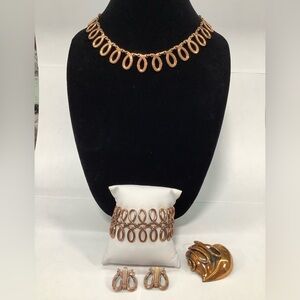1950s Renoir copper jewelry set